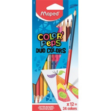 Ceruza Színes Maped/12 Color Peps Háromszög Duo Kétvégű