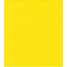 GU Matrica 1,5 cm -es öntapadós betűk és számok egy lapon -sárga