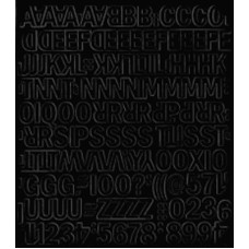 GU Matrica 1,5 cm -es öntapadós betűk és számok egy lapon -fekete