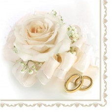Szalvéta Maki Eskuvői Wedding Ring White Rose
