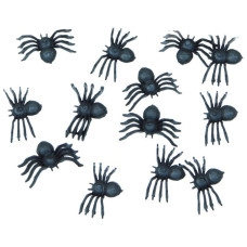 Dekoráció Halloween Műanyag Pók Fekete 2 cm 70db/csomag