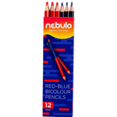 Ceruza Postairon Vékony Nebulo Piros-kék Háromszög 12db/doboz